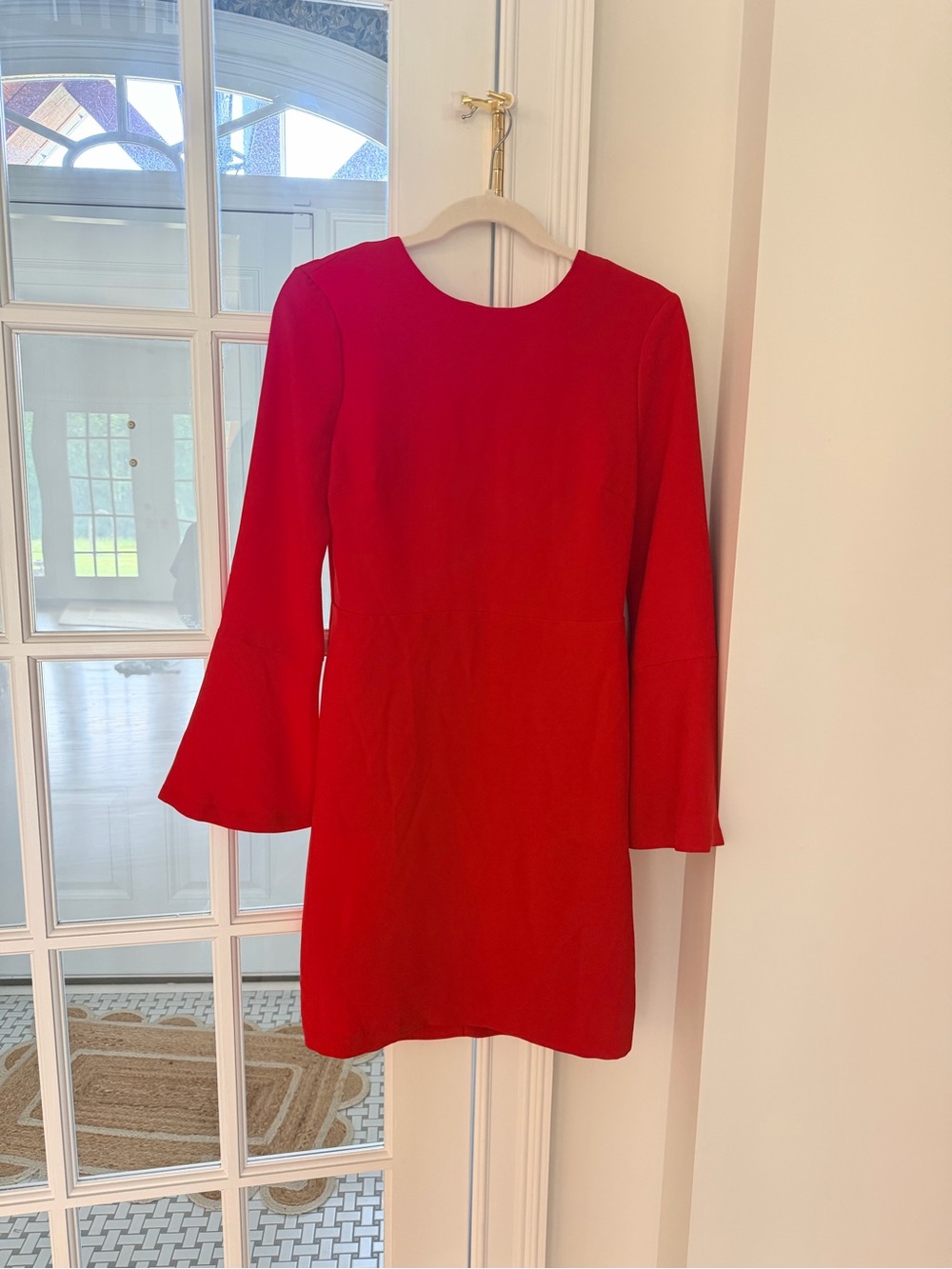 Red Bell-Sleeve Dress